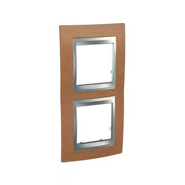 SCHNEIDER MGU66.004V.0M2 UNICA Top kettes függőleges keret, alumínium betéttel, cseresznye fa SCHNEIDER MGU66.004V.0M2 UNICA Top kettes függőleges keret, alumínium betéttel, cseresznye fa