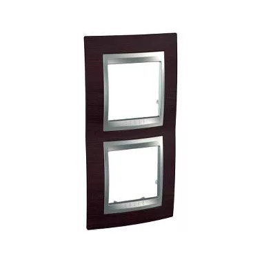 SCHNEIDER MGU66.004V.0M3 UNICA Top kettes függőleges keret, alumínium betéttel, venge fa SCHNEIDER MGU66.004V.0M3 UNICA Top kettes függőleges keret, alumínium betéttel, venge fa