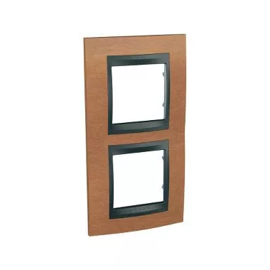 SCHNEIDER MGU66.004V.2M2 UNICA Top kettes függőleges keret, grafit betéttel, cseresznye fa SCHNEIDER MGU66.004V.2M2 UNICA Top kettes függőleges keret, grafit betéttel, cseresznye fa