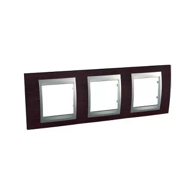 SCHNEIDER MGU66.006.0M3 UNICA Top hármas vízszintes keret, alumínium betéttel, venge fa SCHNEIDER MGU66.006.0M3 UNICA Top hármas vízszintes keret, alumínium betéttel, venge fa