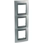   SCHNEIDER MGU66.006.238 UNICA Top hármas vízszintes keret, grafit betéttel, selymes króm