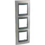   SCHNEIDER MGU66.006.239 UNICA Top hármas vízszintes keret, grafit betéttel, selymes nikkel