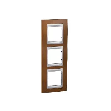 SCHNEIDER MGU66.006V.0M2 UNICA Top hármas függőleges keret, alumínium betéttel, cseresznye fa SCHNEIDER MGU66.006V.0M2 UNICA Top hármas függőleges keret, alumínium betéttel, cseresznye fa