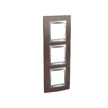 SCHNEIDER MGU66.006V.0M4 UNICA Top hármas függőleges keret, alumínium betéttel, dohány fa SCHNEIDER MGU66.006V.0M4 UNICA Top hármas függőleges keret, alumínium betéttel, dohány fa