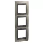   SCHNEIDER MGU66.006V.239 UNICA Top hármas függőleges keret, grafit betéttel, selymes nikkel