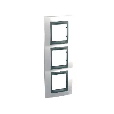 SCHNEIDER MGU66.006V.292 UNICA Top hármas függőleges keret, grafit betéttel, fehér