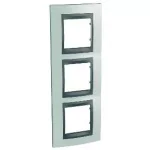   SCHNEIDER MGU66.006V.294 UNICA Top hármas függőleges keret, grafit betéttel, fluorzöld