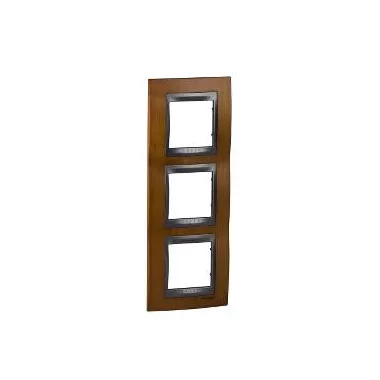 SCHNEIDER MGU66.006V.2M2 UNICA Top hármas függőleges keret, grafit betéttel, cseresznye fa SCHNEIDER MGU66.006V.2M2 UNICA Top hármas függőleges keret, grafit betéttel, cseresznye fa