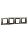 SCHNEIDER MGU66.008.239 UNICA Top négyes vízszintes keret, grafit betéttel, selymes nikkel SCHNEIDER MGU66.008.239 UNICA Top négyes vízszintes keret, grafit betéttel, selymes nikkel