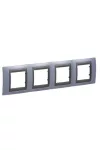 SCHNEIDER MGU66.008.298 UNICA Top négyes vízszintes keret, grafit betéttel, selymes kék SCHNEIDER MGU66.008.298 UNICA Top négyes vízszintes keret, grafit betéttel, selymes kék
