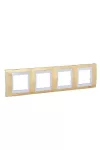 SCHNEIDER MGU66.008.804 UNICA Plus négyes vízszintes keret, fehér betéttel, arany (fém) SCHNEIDER MGU66.008.804 UNICA Plus négyes vízszintes keret, fehér betéttel, arany (fém)