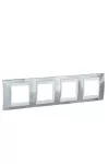 SCHNEIDER MGU66.008.810 UNICA Plus négyes vízszintes keret, fehér betéttel, fényes króm (fém) SCHNEIDER MGU66.008.810 UNICA Plus négyes vízszintes keret, fehér betéttel, fényes króm (fém)