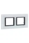 SCHNEIDER MGU68.004.7C2 UNICA Class kettes keret, tejfehér üveg SCHNEIDER MGU68.004.7C2 UNICA Class kettes keret, tejfehér üveg