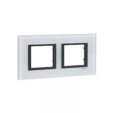 SCHNEIDER MGU68.004.7C2 UNICA Class kettes keret, tejfehér üveg SCHNEIDER MGU68.004.7C2 UNICA Class kettes keret, tejfehér üveg