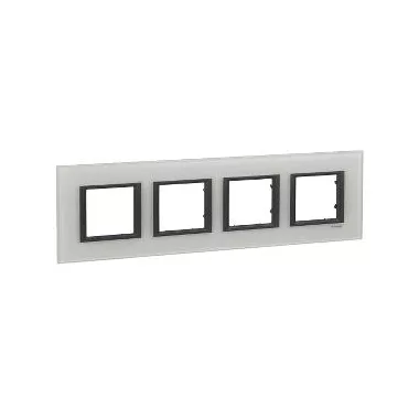 SCHNEIDER MGU68.008.7C2 UNICA Class négyes keret, tejfehér üveg SCHNEIDER MGU68.008.7C2 UNICA Class négyes keret, tejfehér üveg