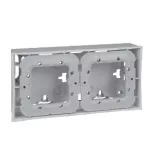   SCHNEIDER MGU87.024.18 UNICA Kettes kiemelő doboz, rögzítőkerettel, fehér