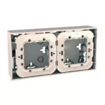   SCHNEIDER MGU87.024.25 UNICA Kettes kiemelő doboz, rögzítőkerettel, krém