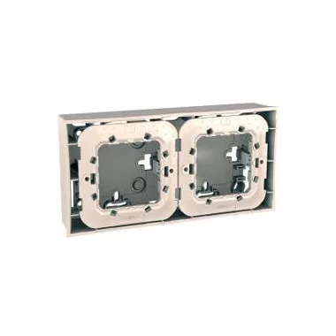 SCHNEIDER MGU87.024.25 UNICA Kettes kiemelő doboz, rögzítőkerettel, krém SCHNEIDER MGU87.024.25 UNICA Kettes kiemelő doboz, rögzítőkerettel, krém