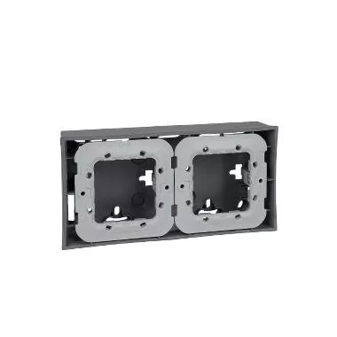SCHNEIDER MGU87.024.58 UNICA Kettes kiemelő doboz, rögzítőkerettel, szürke SCHNEIDER MGU87.024.58 UNICA Kettes kiemelő doboz, rögzítőkerettel, szürke
