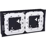   SCHNEIDER MGU87.024.62 UNICA Kettes kiemelő doboz, rögzítőkerettel, grafit