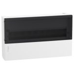 SCHNEIDER MIP12118S RESI9 MP Kiselosztó, füstszínű átlátszó ajtó, falon kívüli, 1x18 modul, PEN sín, fehér