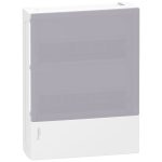 SCHNEIDER MIP12212T RESI9 MP Kiselosztó, tejüveg hatású átlátszó ajtó, falon kívüli, 2x12 modul, PEN sín, fehér