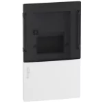   SCHNEIDER MIP22104S RESI9 MP Kiselosztó, füstös hatású átlátszó ajtó, süllyesztett, 1x4 modul, PEN sín, komplett, fehér