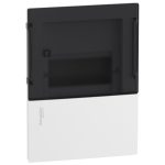   SCHNEIDER MIP22106S RESI9 MP Distributor, smoky transparent door, recessed, 1x6 module, PEN rail, complete, white