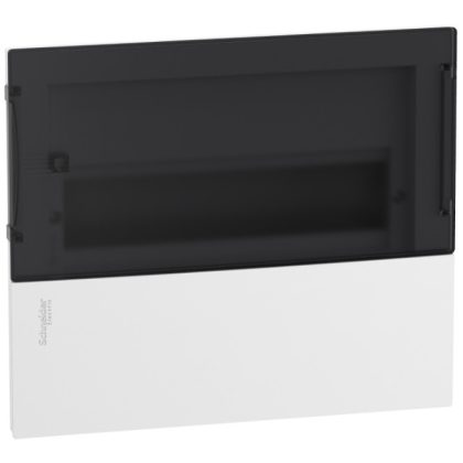   SCHNEIDER MIP22112S RESI9 MP Distributor, smoky transparent door, recessed, 1x12 module, PEN rail, complete, white