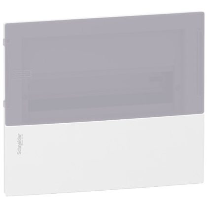   SCHNEIDER MIP22112T RESI9 MP Distributor, transparent door with milk glass effect, recessed, 1x12 module, PEN rail, complete, white