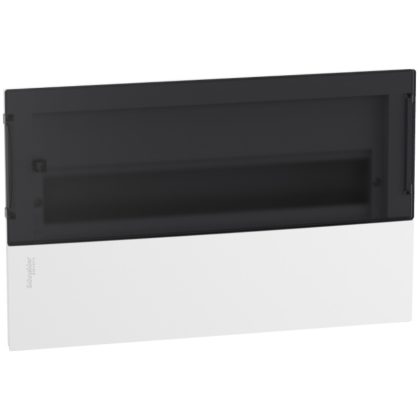   SCHNEIDER MIP22118S RESI9 MP Distributor, smoky transparent door, recessed, 1x18 module, PEN rail, complete, white