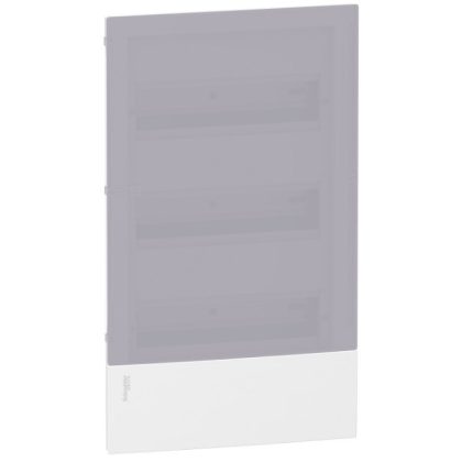   SCHNEIDER MIP22312T RESI9 MP Distributor, milk glass transparent door, recessed, 3x12 module, PEN rail, complete, white