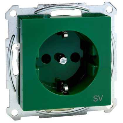   SCHNEIDER MTN2300-0304 MERTEN 2P + F socket with child protection, spring-cage connection, 16A, System-M, green