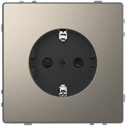   SCHNEIDER MTN2300-6050 MERTEN 2P+F dugalj csatlakozóaljzat, gyermekvédelemmel, rugós bekötés, 16 A, D-Life, nikkel