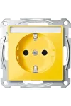 SCHNEIDER MTN2302-0307 MERTEN 2P + F socket with child protection, labelable, spring-cage connection, 16A, System-M, yellow