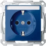   SCHNEIDER MTN2302-0378 MERTEN 2P + F socket with child protection, labelable, spring-cage connection, 16A, System-M, blue