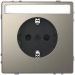   SCHNEIDER MTN2302-6050 MERTEN 2P+F dugalj csatlakozóaljzat, gyermekvédelemmel, feliratozható, rugós bekötés, 16 A, D-Life, nikkel