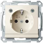   SCHNEIDER MTN2304-0344 MERTEN 2P+F dugalj csatlakozóaljzat gyermekvédelemmel, LED világítással, rugós bekötés, 16A, System-M, krém
