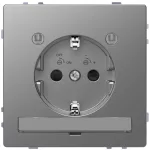   SCHNEIDER MTN2304-6036 MERTEN 2P+F dugalj csatlakozóaljzat, gyermekvédelemmel, LED világítással, rugós bekötés, 16 A, D-Life, acél