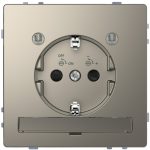   SCHNEIDER MTN2304-6050 MERTEN 2P+F dugalj csatlakozóaljzat, gyermekvédelemmel, LED világítással, rugós bekötés, 16 A, D-Life, nikkel