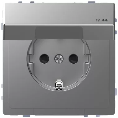 SCHNEIDER MTN2314-6036 MERTEN 2P + F socket, with child protection, flap, spring-cage connection, 16 A, IP44, D-Life, steel