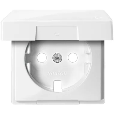 SCHNEIDER MTN2341-0319 MERTEN SM cover for 2P + F sockets, with pin cover, polar white