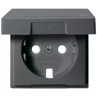 SCHNEIDER MTN2341-0414 MERTEN SM cover, for 2P + F sockets, with pin cover, anthracite