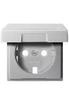 SCHNEIDER MTN2341-0460 MERTEN SM cover, for 2P + F sockets, with pin cover, aluminum