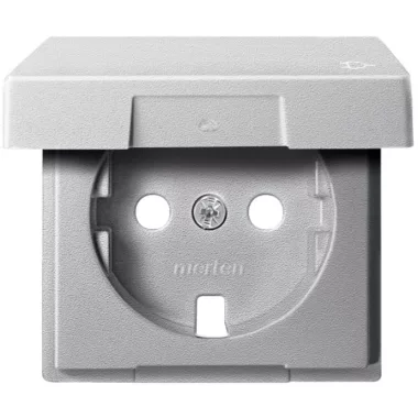 SCHNEIDER MTN2341-0460 MERTEN SM cover, for 2P + F sockets, with pin cover, aluminum