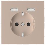   SCHNEIDER MTN2366-6051 MERTEN 2P + F socket with dual USB charger, 16A / 2.4A, D-Life, champagne