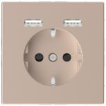   SCHNEIDER MTN2366-6051 MERTEN 2P+F dugalj csatlakozóaljzat, dupla USB töltővel, 16A/2.4A, D-Life, pezsgő