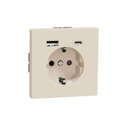 SCHNEIDER MTN2367-6033 MERTEN 2P+F dugalj csatlakozóaljzat, BZS, kettős USB töltővel, rugós bekötés, 16A / 3A, A+C, D-Life, szahara SCHNEIDER MTN2367-6033 MERTEN 2P+F dugalj csatlakozóaljzat, BZS, kettős USB töltővel, rugós bekötés, 16A / 3A, A+C, D-Life, szahara