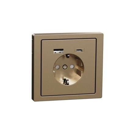 SCHNEIDER MTN2367-6051 MERTEN 2P+F dugalj csatlakozóaljzat, BZS, kettős USB töltővel, rugós bekötés, 16A / 3A, A+C, D-Life, pezsgő SCHNEIDER MTN2367-6051 MERTEN 2P+F dugalj csatlakozóaljzat, BZS, kettős USB töltővel, rugós bekötés, 16A / 3A, A+C, D-Life, pezsgő