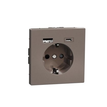 SCHNEIDER MTN2367-6052 MERTEN 2P+F dugalj csatlakozóaljzat, BZS, kettős USB töltővel, rugós bekötés, 16A / 3A, A+C, D-Life, mokka SCHNEIDER MTN2367-6052 MERTEN 2P+F dugalj csatlakozóaljzat, BZS, kettős USB töltővel, rugós bekötés, 16A / 3A, A+C, D-Life, mokka